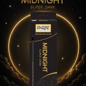 Shape Midnight Super Dark HB Pencil - Pack of 10 (Full Black Finish with Gold Accents)